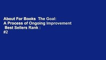 About For Books  The Goal: A Process of Ongoing Improvement  Best Sellers Rank : #2