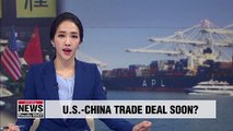 Trump says U.S.-China trade deal could happen sooner than expected