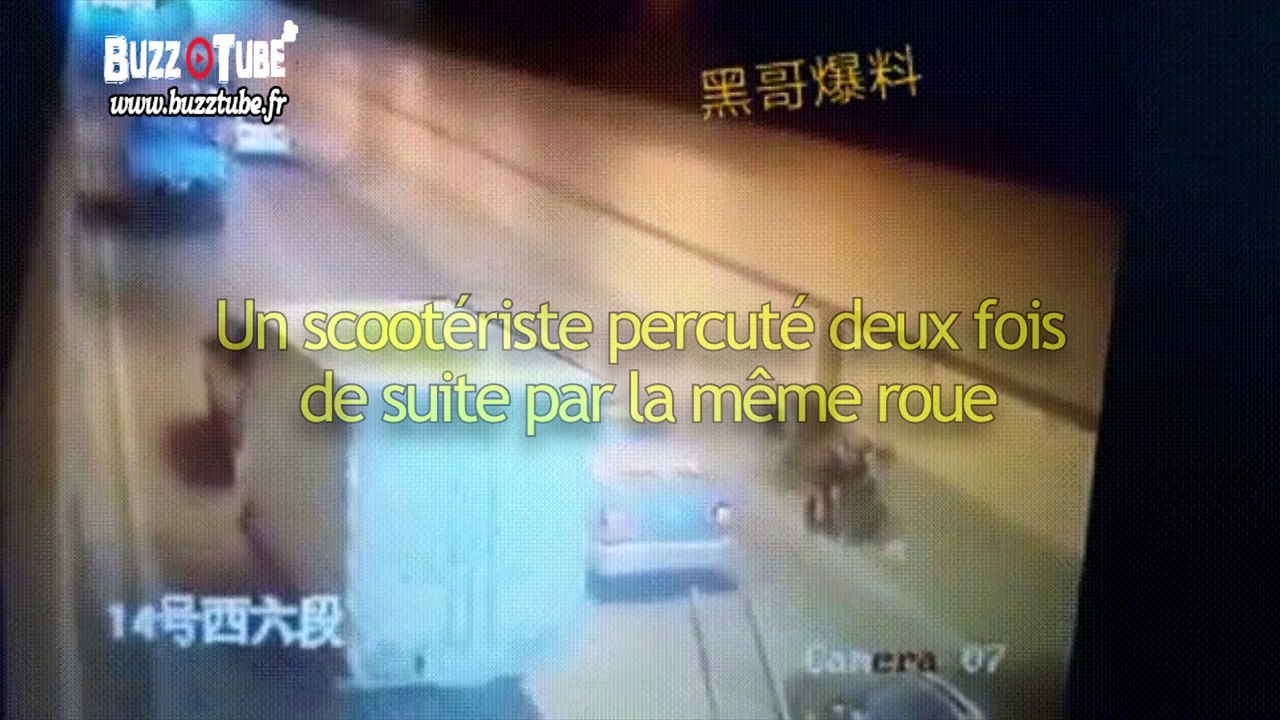 Un scootériste percuté deux fois de suite par la même roue
