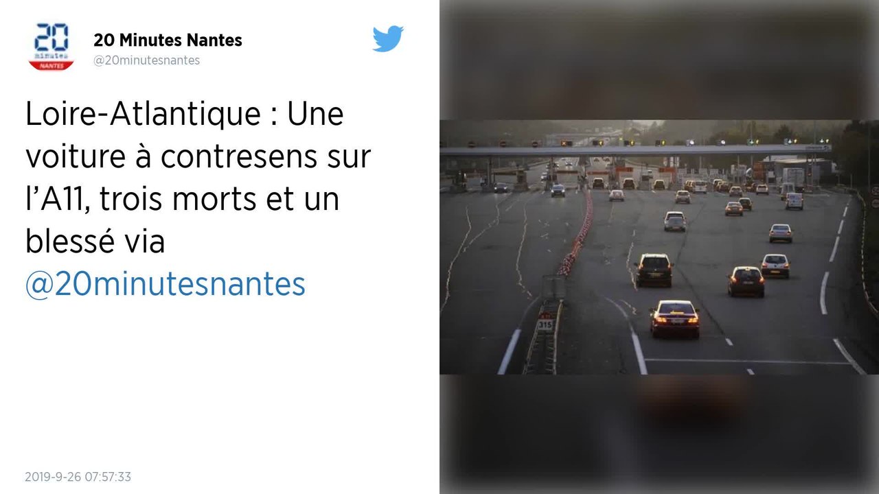 Loire-Atlantique. Trois morts dans une collision avec une voiture à contresens sur l’A11