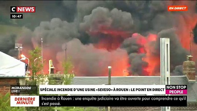 Incendie d'une usine à Rouen - Mélanie Boulanger, maire de Canteleu, témoigne dans Morandini Live : J'ai vu les boules de feu s'élever dans le ciel - VIDEO