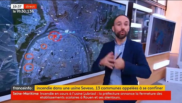 Incendie d'une usine à Rouen : Plusieurs mesures de sécurité ont été prises dès cette nuit également dans 13 communes voisines