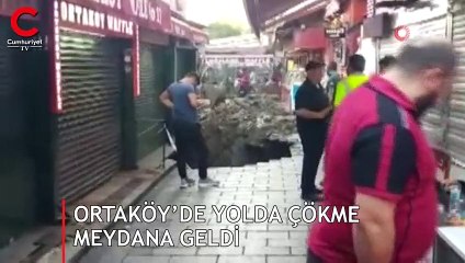 Ortaköy’de yolda çökme meydana geldi