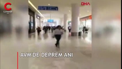 Korku ve panik! AVM'de deprem anı kamerada