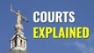 How does the justice system and courts work in England and Wales?