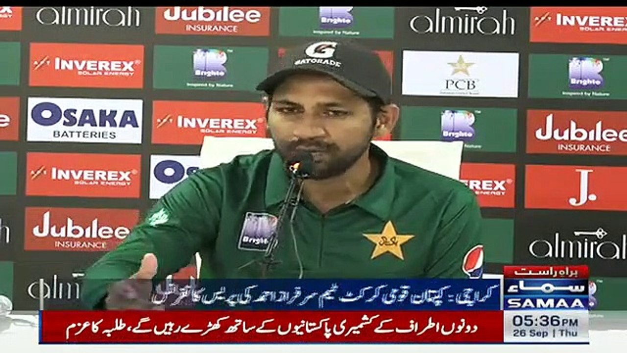 Pakistana Captain Sarfaraz Ahmed press conference at NSK - 26 Sep 2019 #PAKvSL