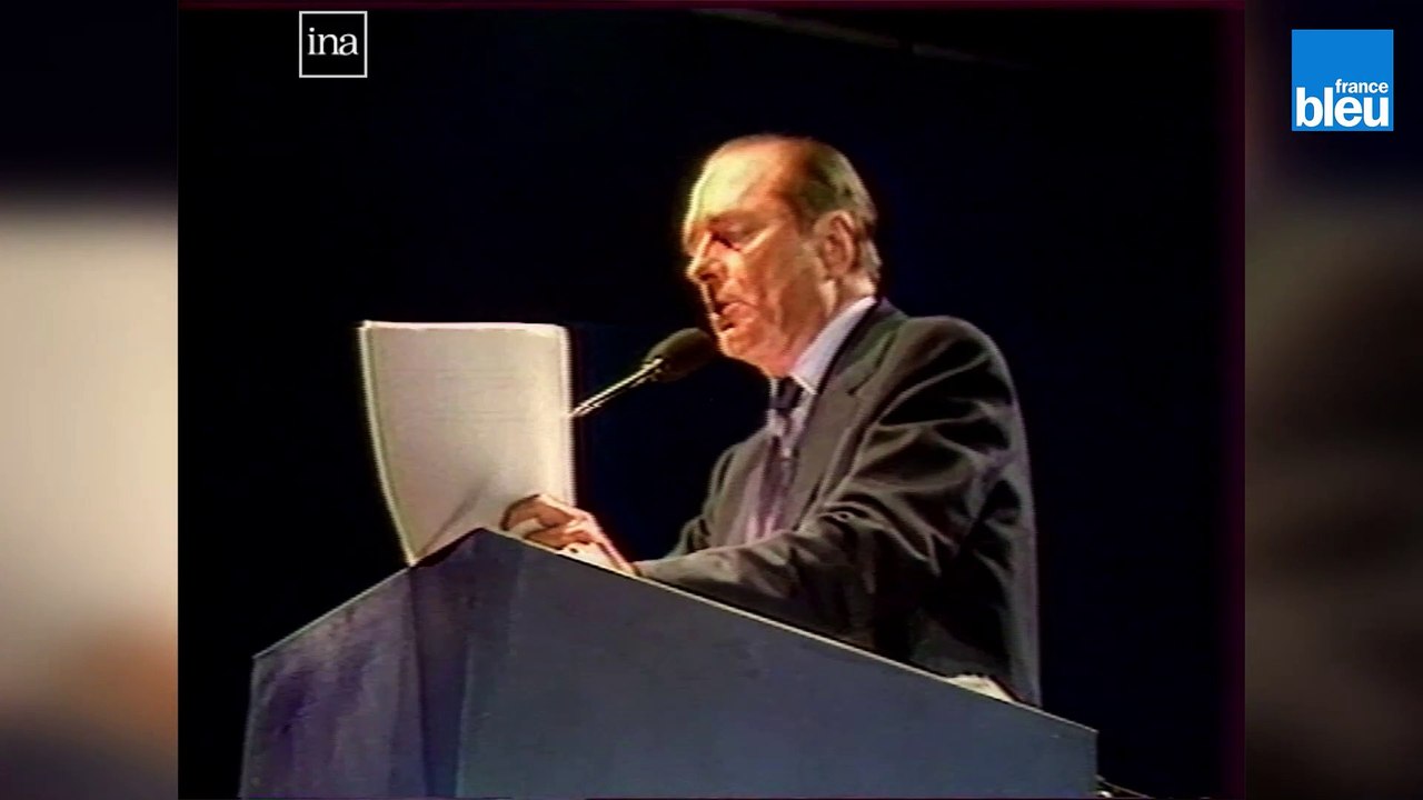 Chirac en meeting à Strasbourg en 1988 apprend la libération des otages du Liban