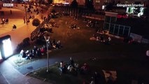 İstanbuldaki deprem sonrası bazı semtlerde vatandaşlar geceyi geçirmek için parklarda toplandı