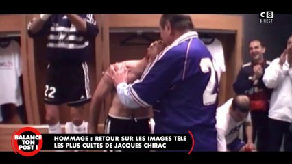 Lorsque Jacques Chirac félicite les joueurs de l'équipe de France lors de la Coupe du Monde 1998