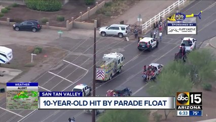 10-year-old hit after running to parade float in San Tan Valley