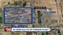 Child ran over by parade float in San Tan Valley, hospitalized