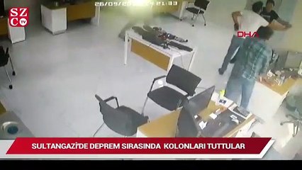 Sultangazi'de deprem sırasında kolonları tuttular