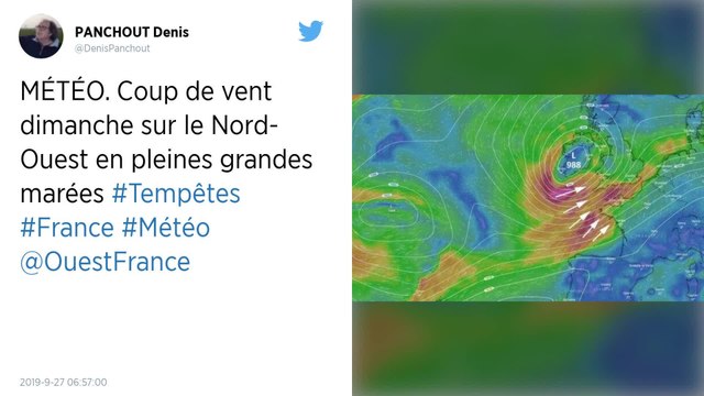 MÉTÉO. Coup de vent dimanche sur le Nord-Ouest en pleines grandes marées.