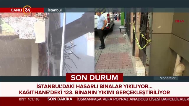 İstanbul'daki hasarlı binalar yıkılıyor
