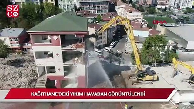 Kağıthane'deki yıkım havadan görüntülendi