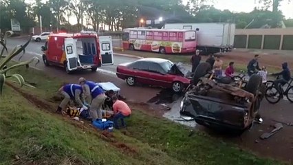 Grave acidente é registrado na continuação da Avenida Piquiri