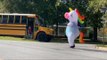 Dad Dressed As Unicorn Surprises Kids Coming Back From School