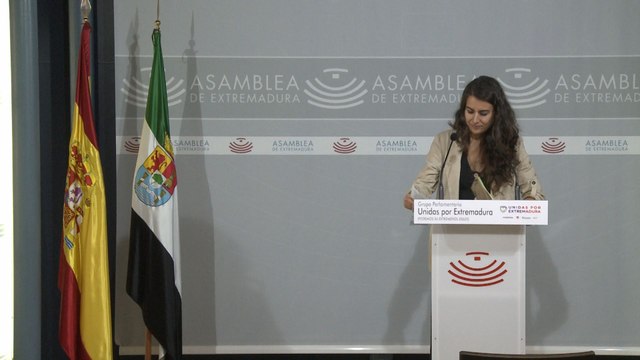 Portavoz de Unidas por Extremadura en rueda de prensa
