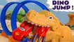 Hot Wheels Dinosaur Jump with Disney Pixar Cars 3 Lightning McQueen vs Transformers Bumblebee and Marvel Avengers 4 Endgame Spiderman