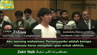 Mahasiswa Jepang Memeluk Dr. Zakir Naik dan Masuk Islam