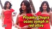 The Sky Is Pink Promotions | Priyanka Chopra oozes oomph in red attire