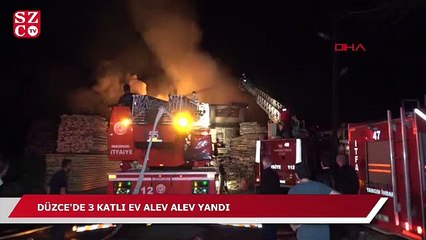3 katlı ev alev alev yandı