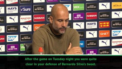 Download Video: I know the intentions of Bernardo, he's not racist - Guardiola