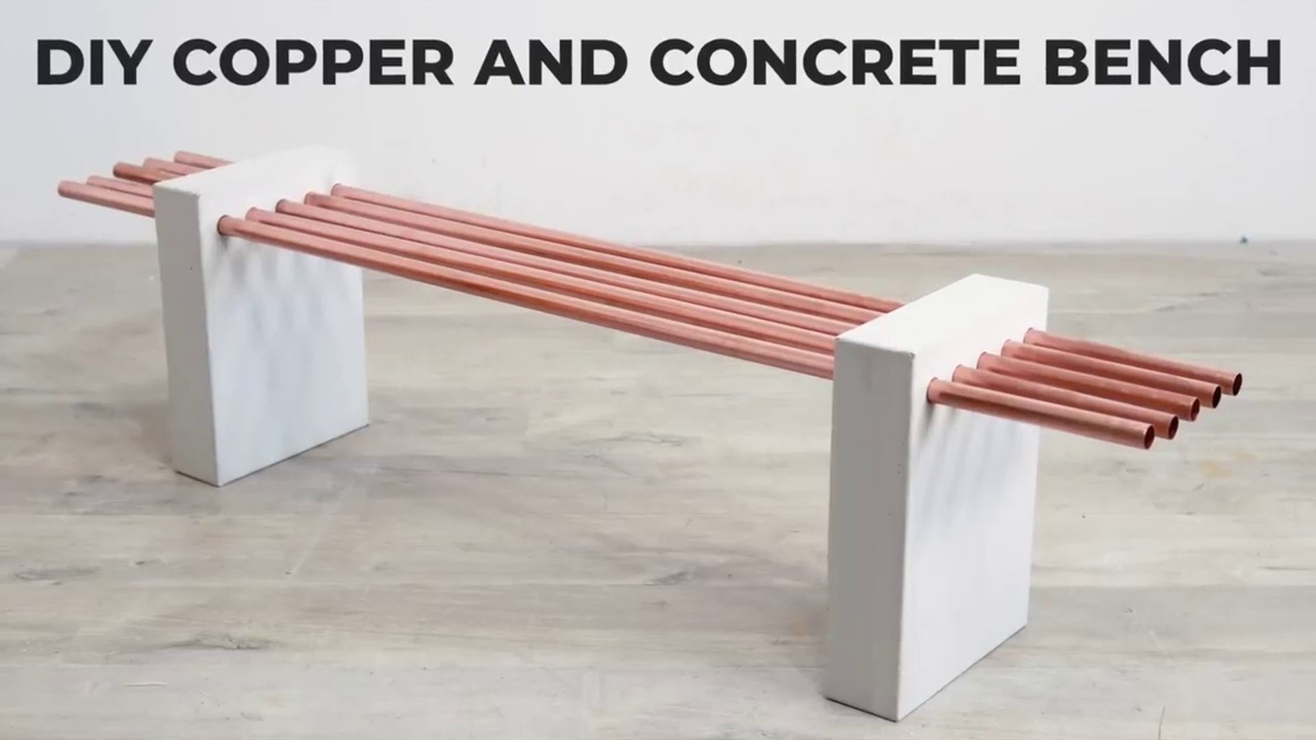 Diy White Concrete And Copper Bench