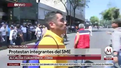 Integrantes del SME se enfrentan en Insurgentes
