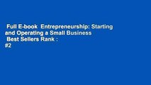 Full E-book  Entrepreneurship: Starting and Operating a Small Business  Best Sellers Rank : #2