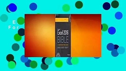Excel 2016 Bible  For Kindle