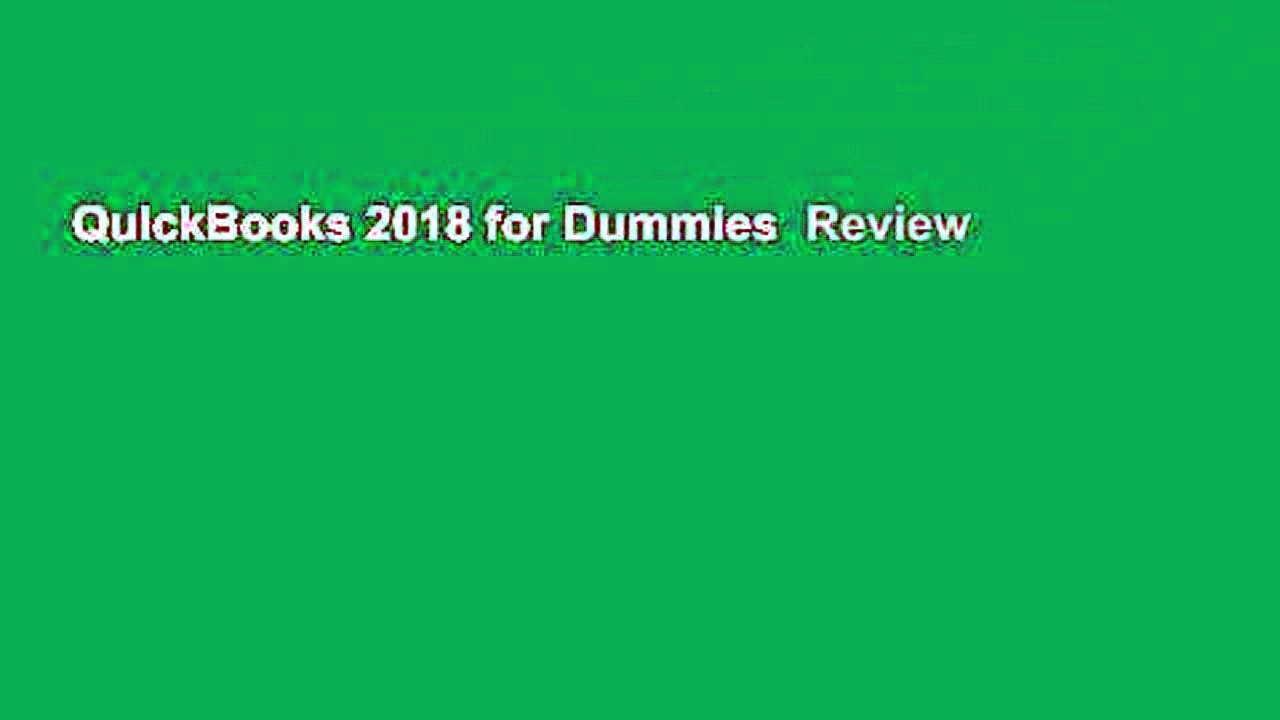 QuickBooks 2018 for Dummies  Review