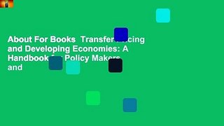 About For Books  Transfer Pricing and Developing Economies: A Handbook for Policy Makers and