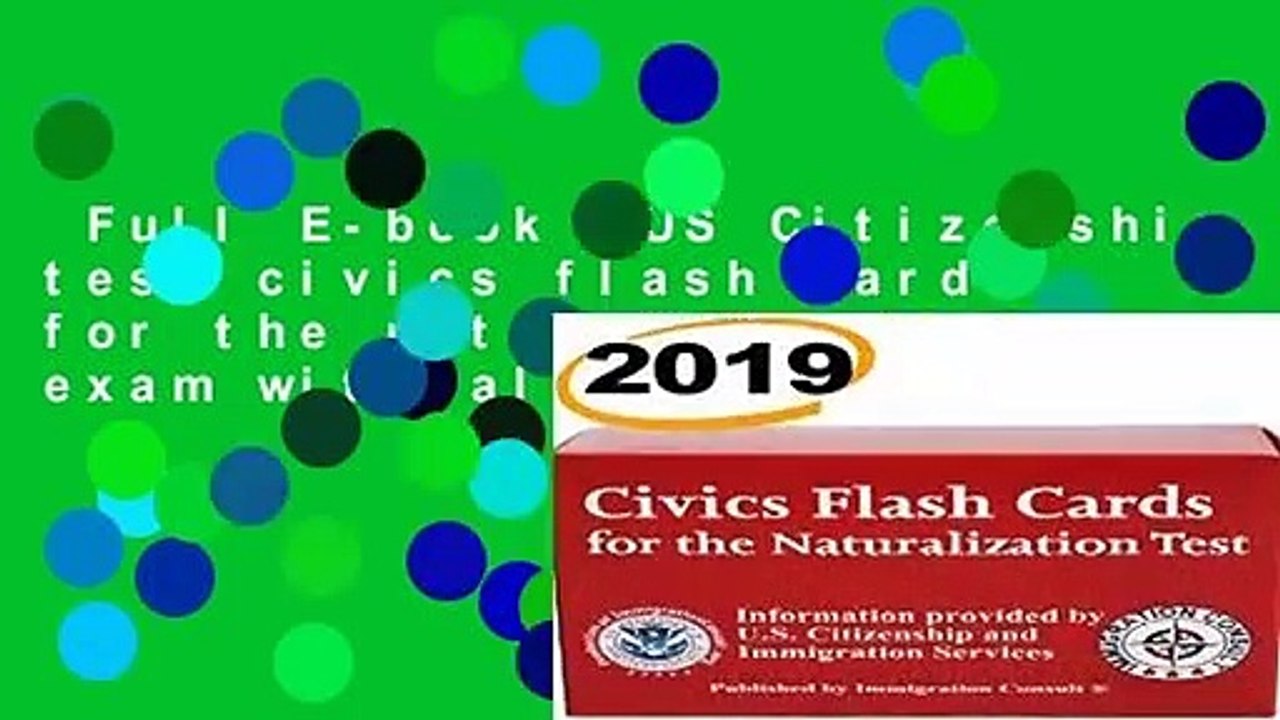 Full E-book  US Citizenship test civics flash cards for the naturalization exam with all official