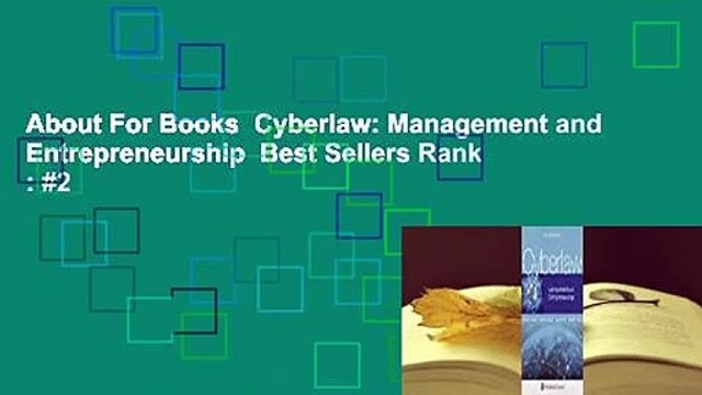 About For Books Cyberlaw: Management and Entrepreneurship Best Sellers Rank : #2