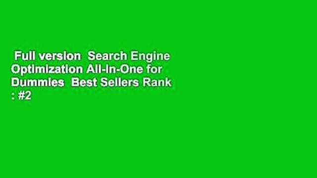 Full version Search Engine Optimization All-In-One for Dummies Best Sellers Rank : #2
