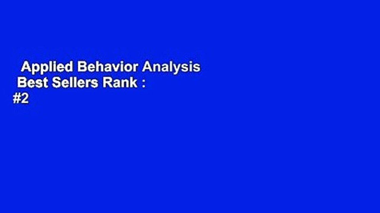 Applied Behavior Analysis  Best Sellers Rank : #2