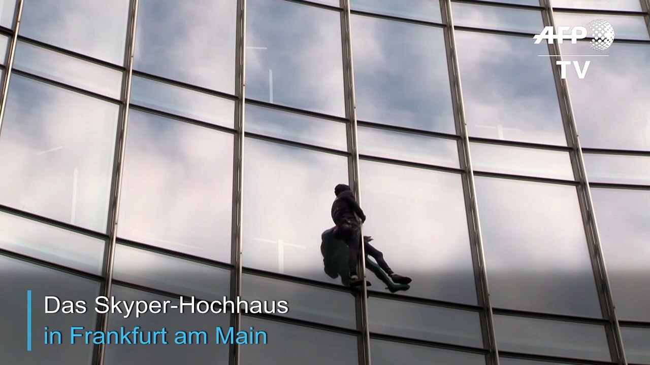 'Französischer Spiderman' erklimmt 150-Meter-Hochhaus in Frankfurt