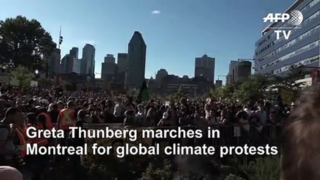 Greta Thunberg marches in Montreal for global climate protests