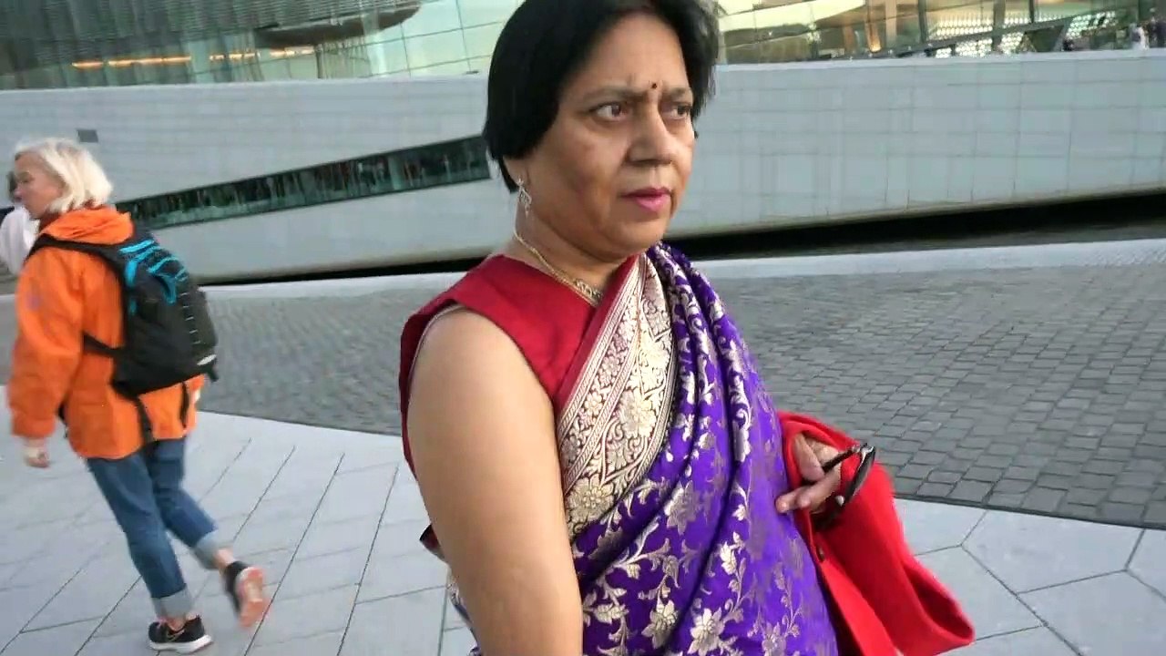 BDMV-101 Aruna & Hari Sharma arriving at Operahuset Oslo Norway Sep 21, 2019