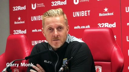 Garry Monk on Sheffield Wednesday's 4-1 win at Middlesbrough