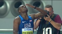 Coleman takes 100m gold on Day 2 at World Championships