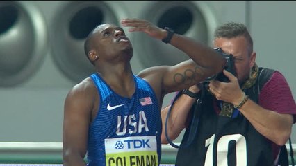 Coleman takes 100m gold on Day 2 at World Championships