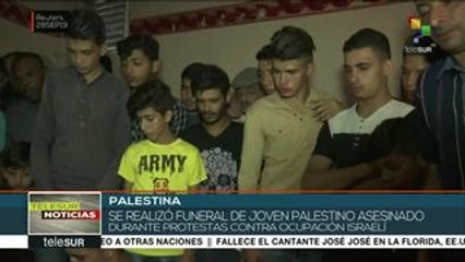 Palestina: realizan funeral a palestino asesinado durante protesta