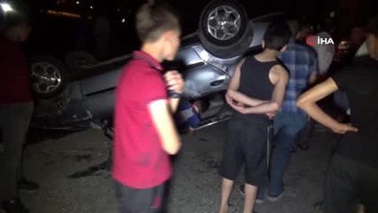 Kontrolden çıkan otomobil takla attı: 5 yaralı