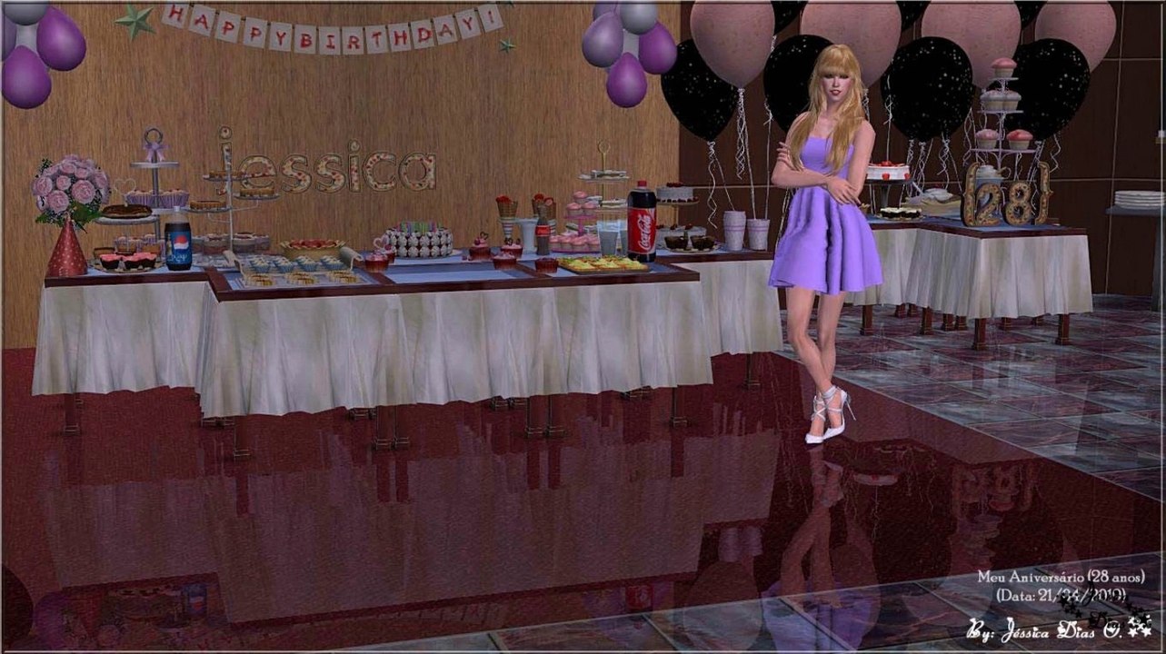 Vlog - #14: Meu Aniversário de 28 anos (Jéssica Dias Oliveira) - (Ano: 2019) - The Sims 2 (Dublado)