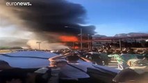 Trágico incendio en el hacinado campo de refugiados de Moria, en las isla griega de Lesbos
