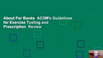 About For Books  ACSM's Guidelines for Exercise Testing and Prescription  Review