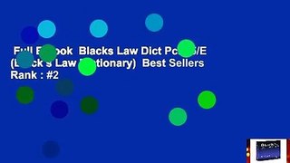 Full E-book  Blacks Law Dict Pckt 5/E (Black s Law Dictionary)  Best Sellers Rank : #2