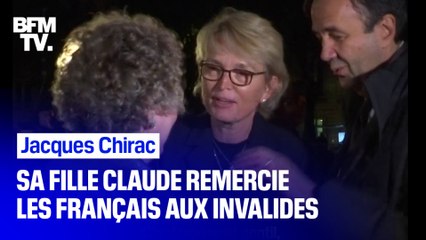 "Ma mère est très réconfortée." Venue remercier les Français présents aux Invalides, Claude Chirac témoigne de l'émotion de Bernadette